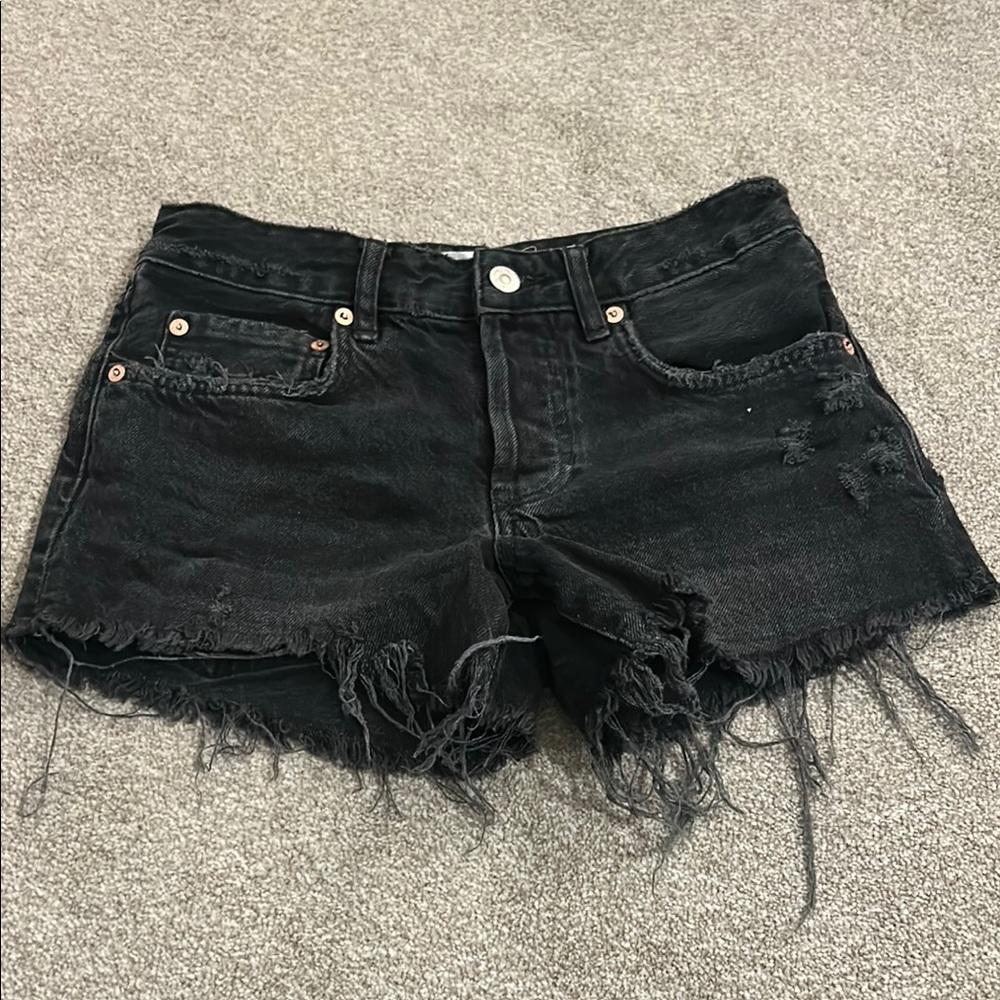 Free people black jean shorts